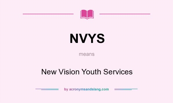 What does NVYS mean? It stands for New Vision Youth Services