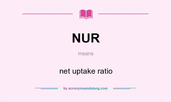 What does NUR mean? It stands for net uptake ratio