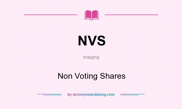 What does NVS mean? It stands for Non Voting Shares