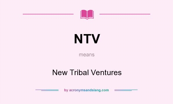 What does NTV mean? It stands for New Tribal Ventures