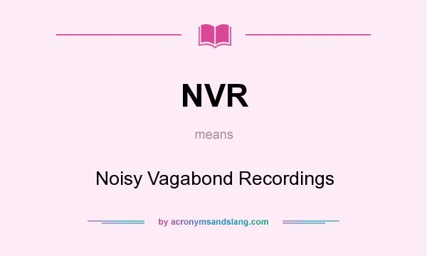 What does NVR mean? It stands for Noisy Vagabond Recordings