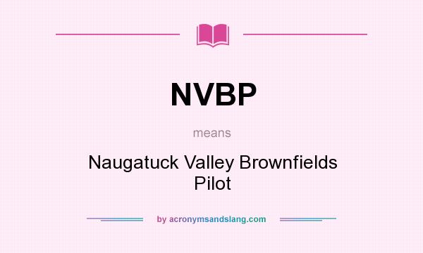 What does NVBP mean? It stands for Naugatuck Valley Brownfields Pilot