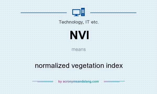 What does NVI mean? It stands for normalized vegetation index