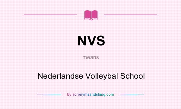What does NVS mean? It stands for Nederlandse Volleybal School