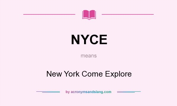 What does NYCE mean? It stands for New York Come Explore