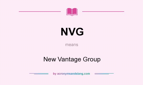 What does NVG mean? It stands for New Vantage Group