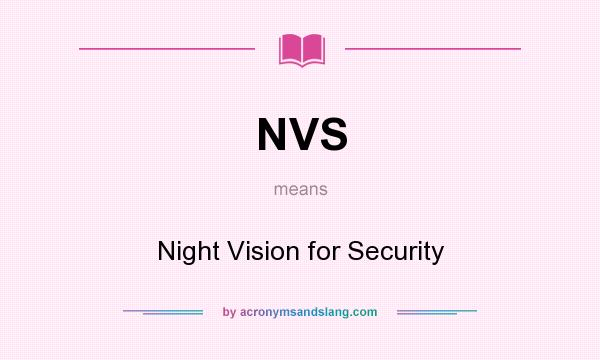 What does NVS mean? It stands for Night Vision for Security
