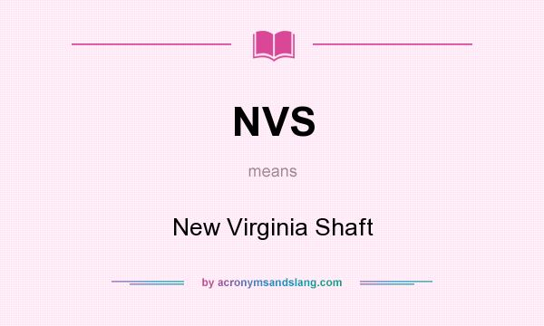 What does NVS mean? It stands for New Virginia Shaft