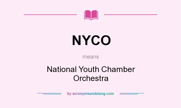 What does NYCO mean? It stands for National Youth Chamber Orchestra