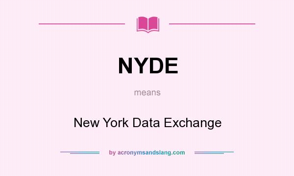 What does NYDE mean? It stands for New York Data Exchange