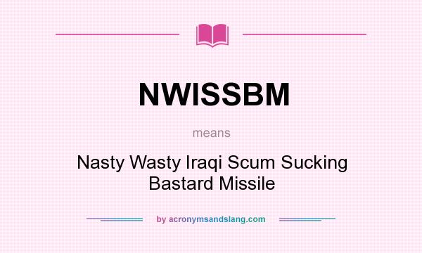 What does NWISSBM mean? It stands for Nasty Wasty Iraqi Scum Sucking Bastard Missile