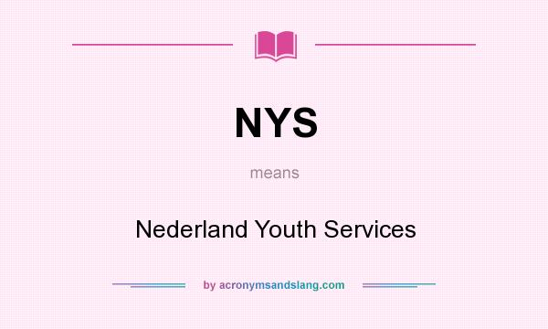 What does NYS mean? It stands for Nederland Youth Services