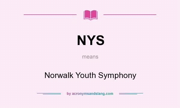What does NYS mean? It stands for Norwalk Youth Symphony