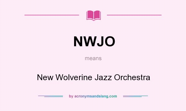 What does NWJO mean? It stands for New Wolverine Jazz Orchestra