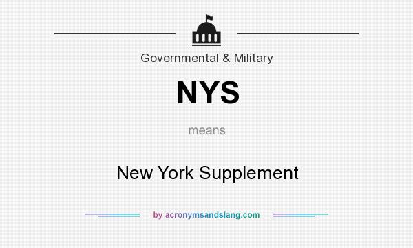 What does NYS mean? It stands for New York Supplement