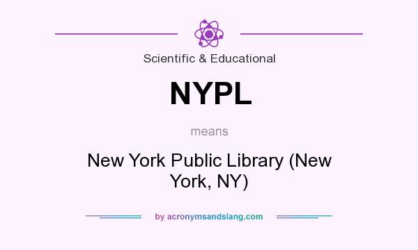 What does NYPL mean? It stands for New York Public Library (New York, NY)
