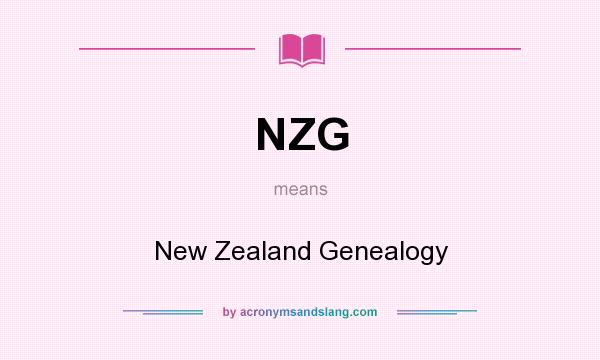What does NZG mean? It stands for New Zealand Genealogy