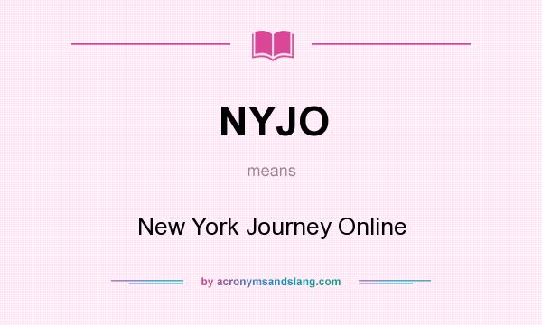 What does NYJO mean? It stands for New York Journey Online