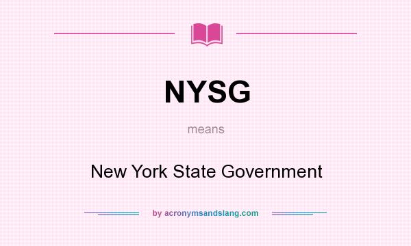 What does NYSG mean? It stands for New York State Government