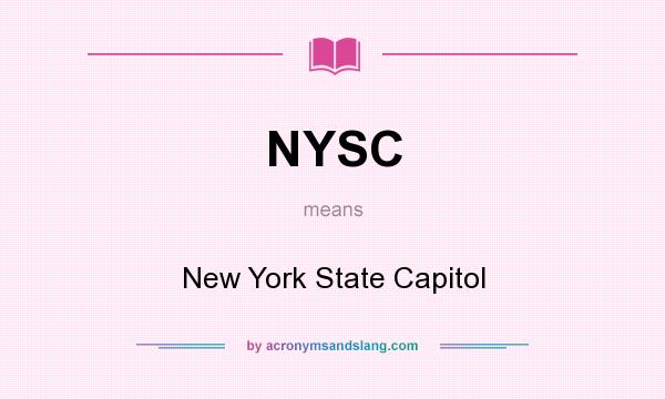 What does NYSC mean? It stands for New York State Capitol