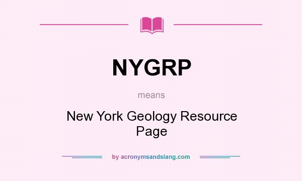 What does NYGRP mean? It stands for New York Geology Resource Page