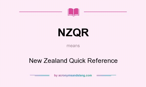 What does NZQR mean? It stands for New Zealand Quick Reference