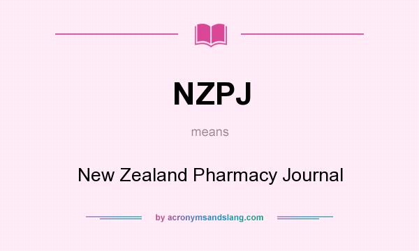 What does NZPJ mean? It stands for New Zealand Pharmacy Journal