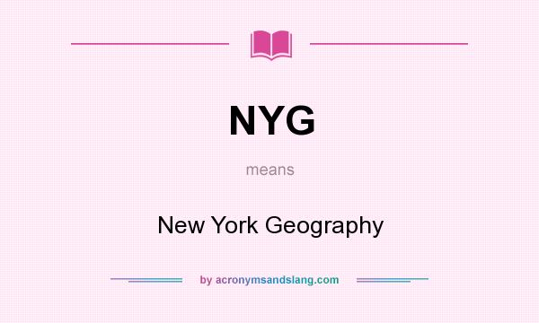 What does NYG mean? It stands for New York Geography