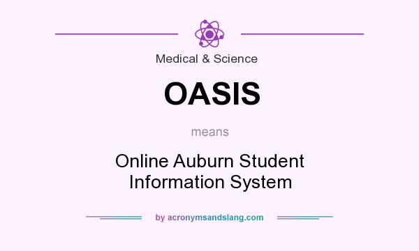 What does OASIS mean? It stands for Online Auburn Student Information System