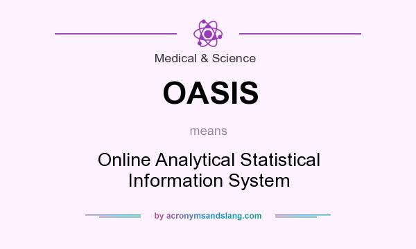 What does OASIS mean? It stands for Online Analytical Statistical Information System