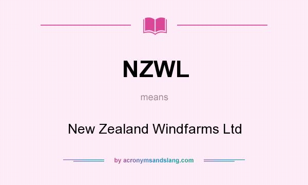 What does NZWL mean? It stands for New Zealand Windfarms Ltd