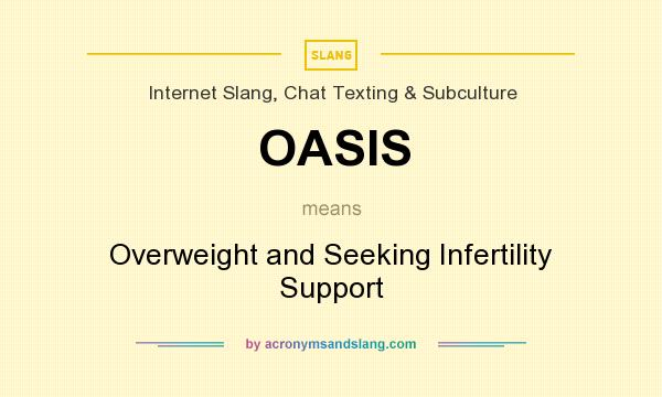 What does OASIS mean? It stands for Overweight and Seeking Infertility Support