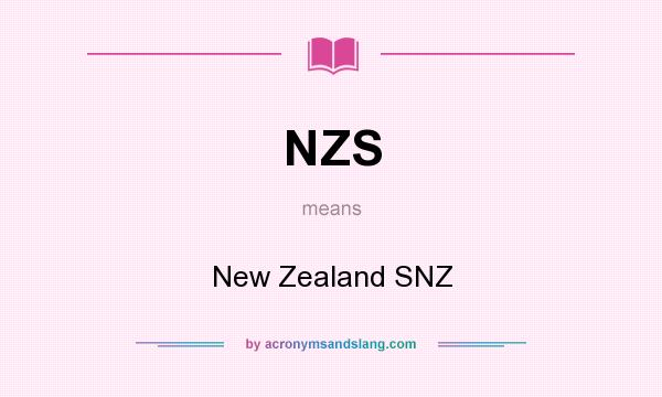 What does NZS mean? It stands for New Zealand SNZ
