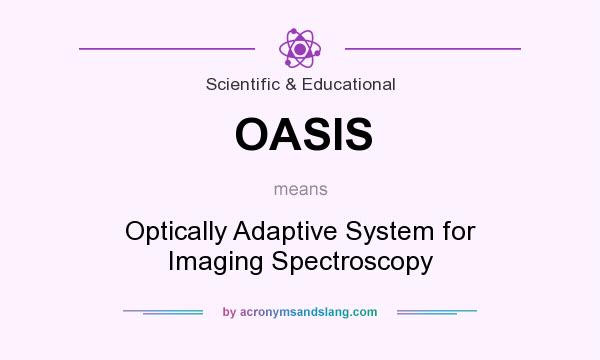 What does OASIS mean? It stands for Optically Adaptive System for Imaging Spectroscopy