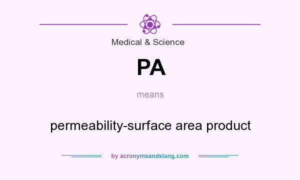 What does PA mean? It stands for permeability-surface area product
