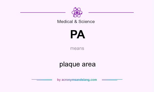 What does PA mean? It stands for plaque area