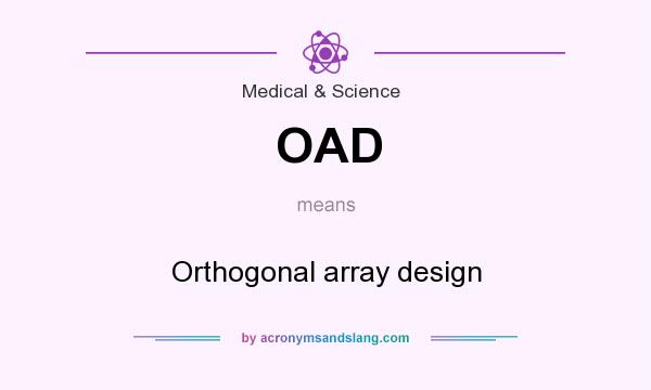 What does OAD mean? It stands for Orthogonal array design