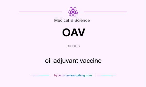 What does OAV mean? It stands for oil adjuvant vaccine