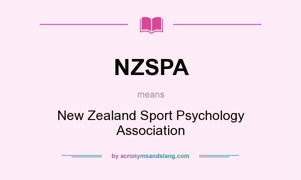 What does NZSPA mean? It stands for New Zealand Sport Psychology Association
