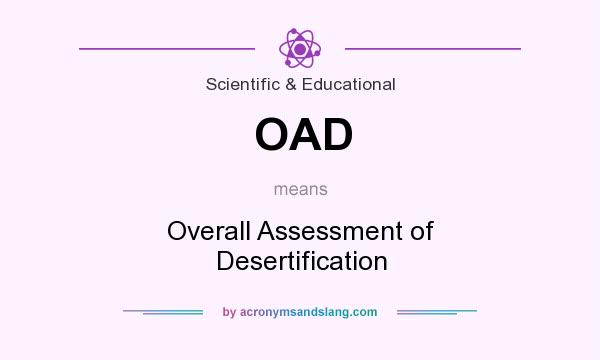 What does OAD mean? It stands for Overall Assessment of Desertification