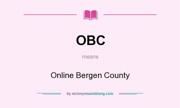 What does OBC mean? It stands for Online Bergen County
