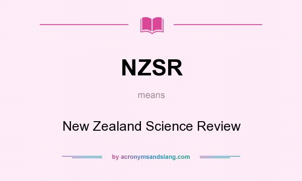 What does NZSR mean? It stands for New Zealand Science Review