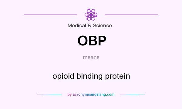 What does OBP mean? It stands for opioid binding protein