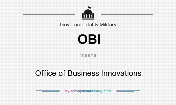 What does OBI mean? It stands for Office of Business Innovations