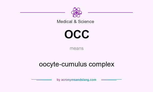 What does OCC mean? It stands for oocyte-cumulus complex