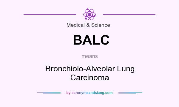 What does BALC mean? It stands for Bronchiolo-Alveolar Lung Carcinoma