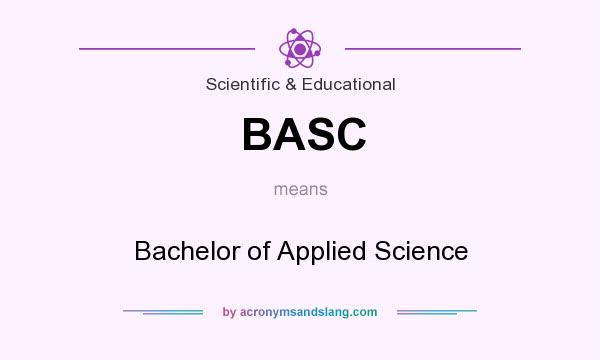 What does BASC mean? It stands for Bachelor of Applied Science