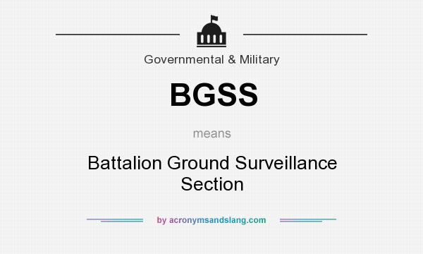 What does BGSS mean? It stands for Battalion Ground Surveillance Section