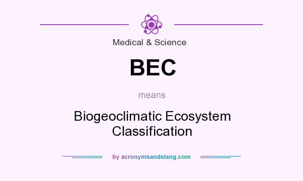 What does BEC mean? It stands for Biogeoclimatic Ecosystem Classification