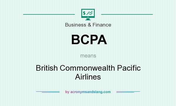 What does BCPA mean? It stands for British Commonwealth Pacific Airlines